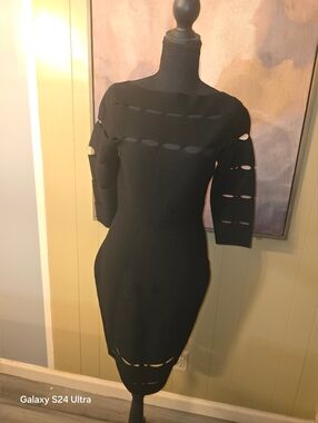 Black Cutout Knit Bodycon Dress